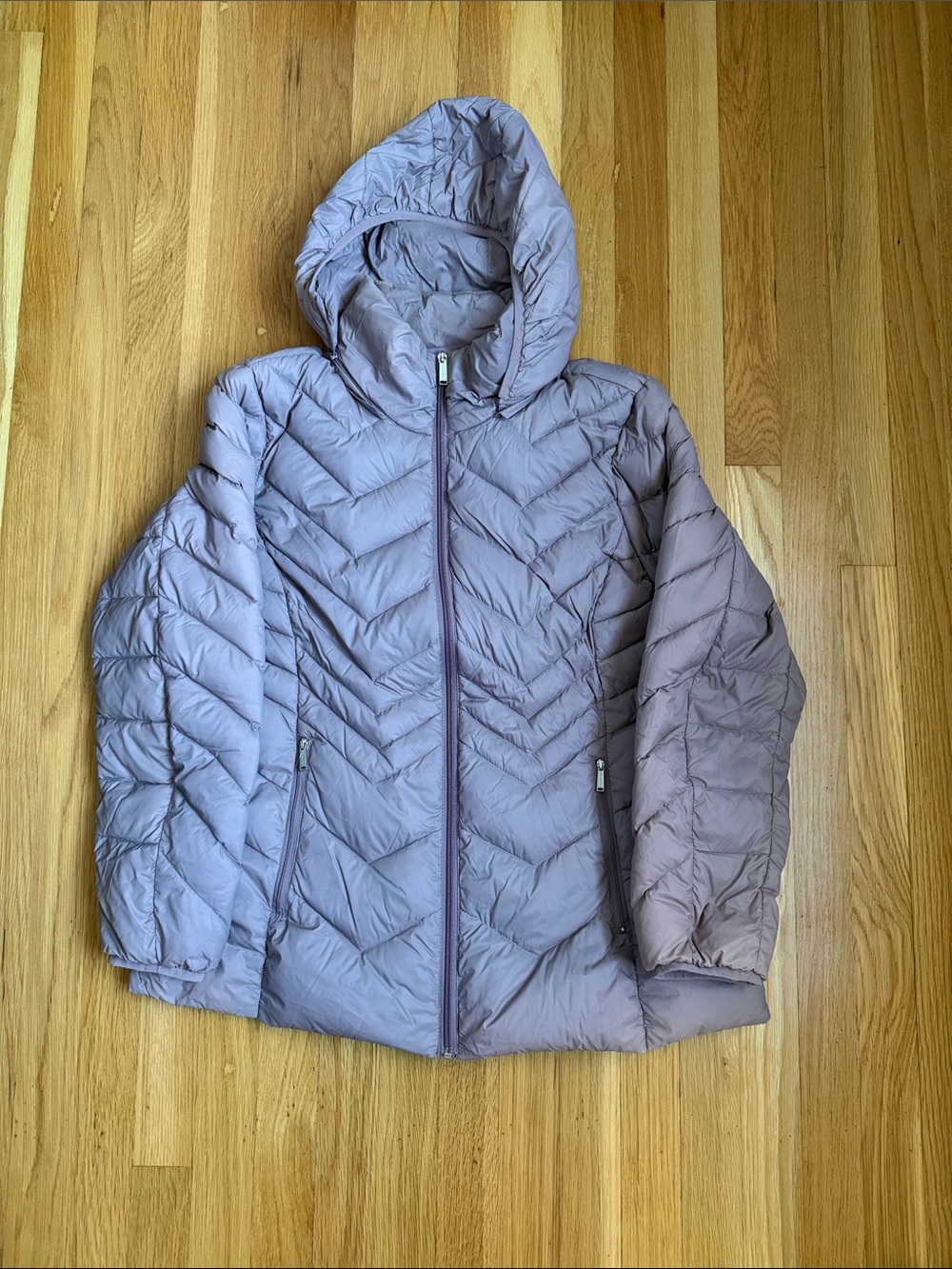 London Fog Women’s Lavender Quilted Hooded Puffer Jacket